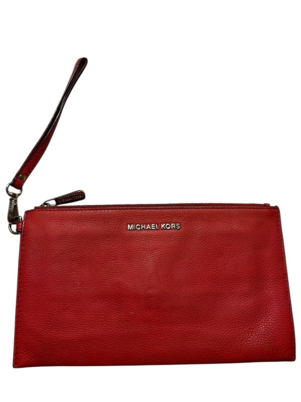 Michael Kors Red Pebbled Leather Wristlet